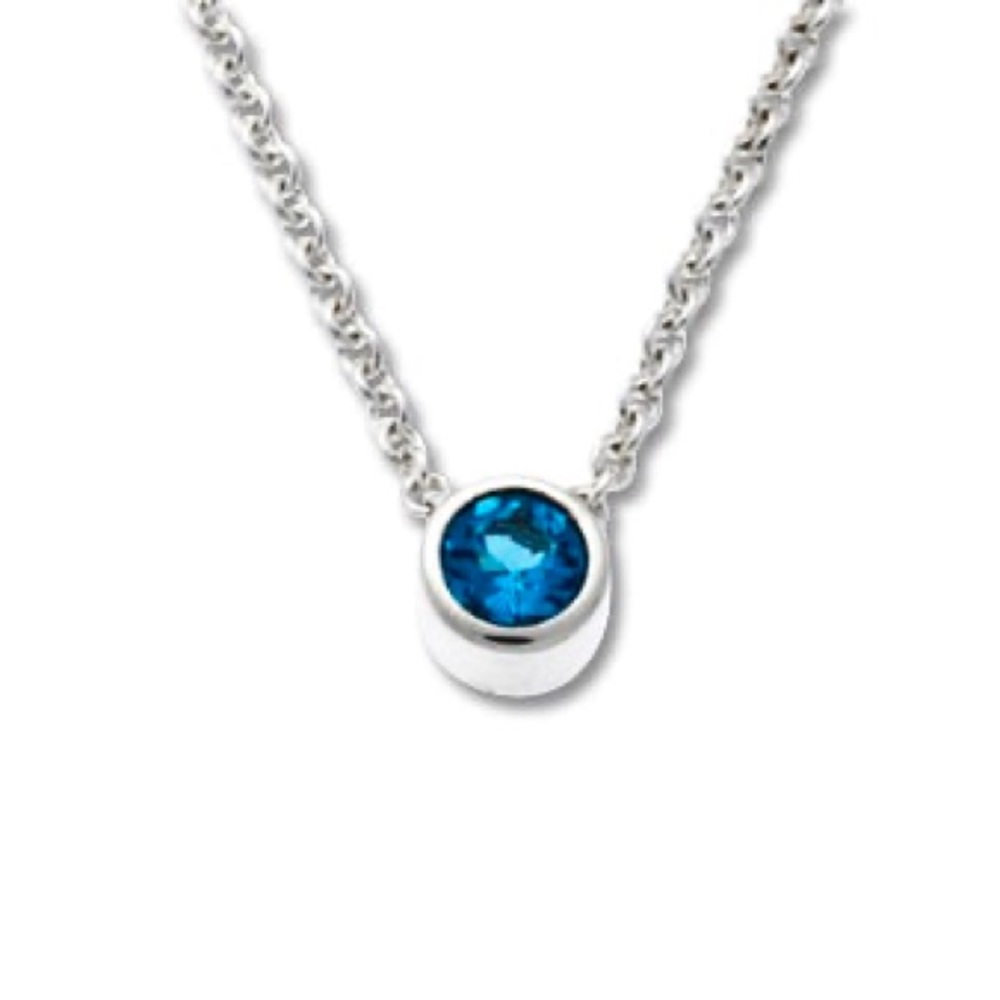 Blue Topaz Pendant Necklace in Sterling Silver